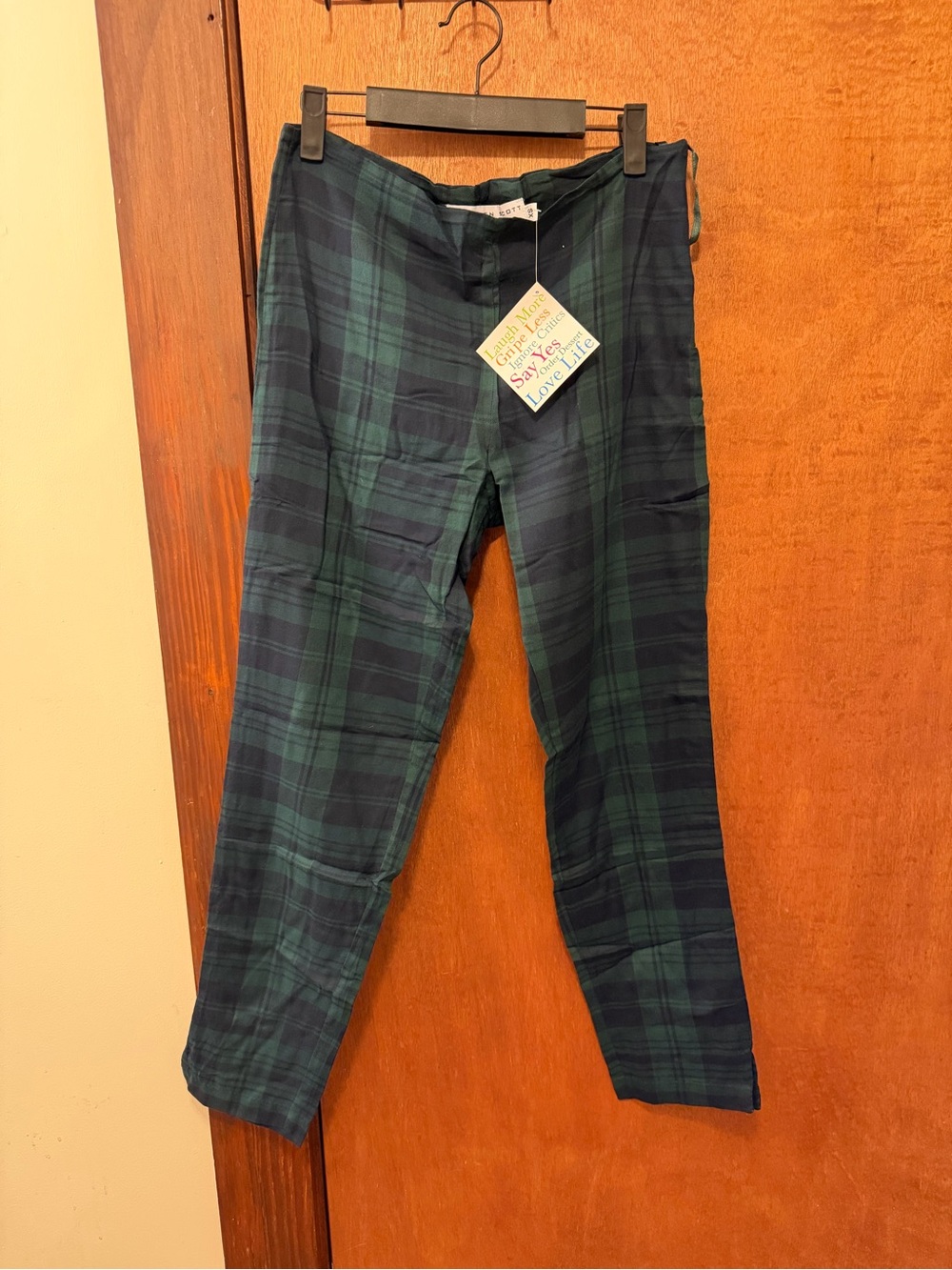Gretchen Scott Designs Plaid Pants in Navy & Green